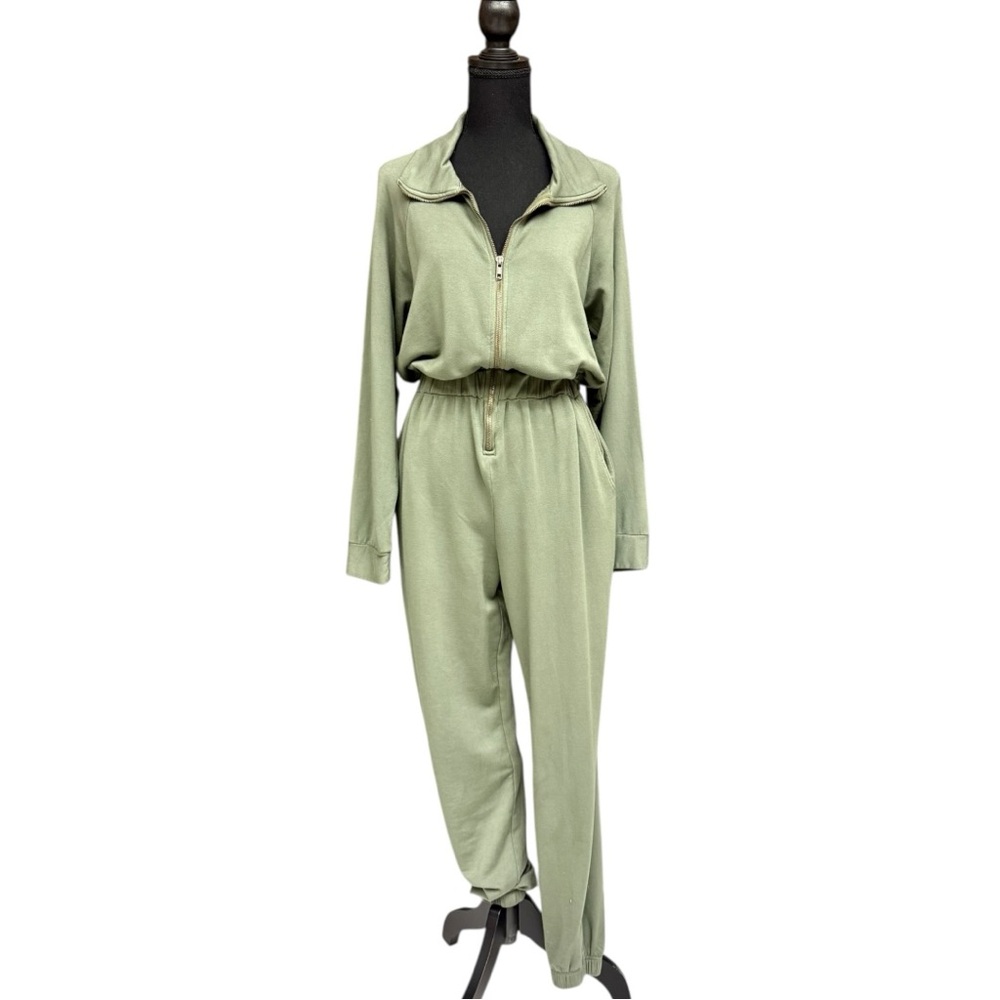 Stateside Super Soft Fleece Jumpsuit, Medium, Artichoke Green Fleece Zip NWOT - Picture 7 of 10